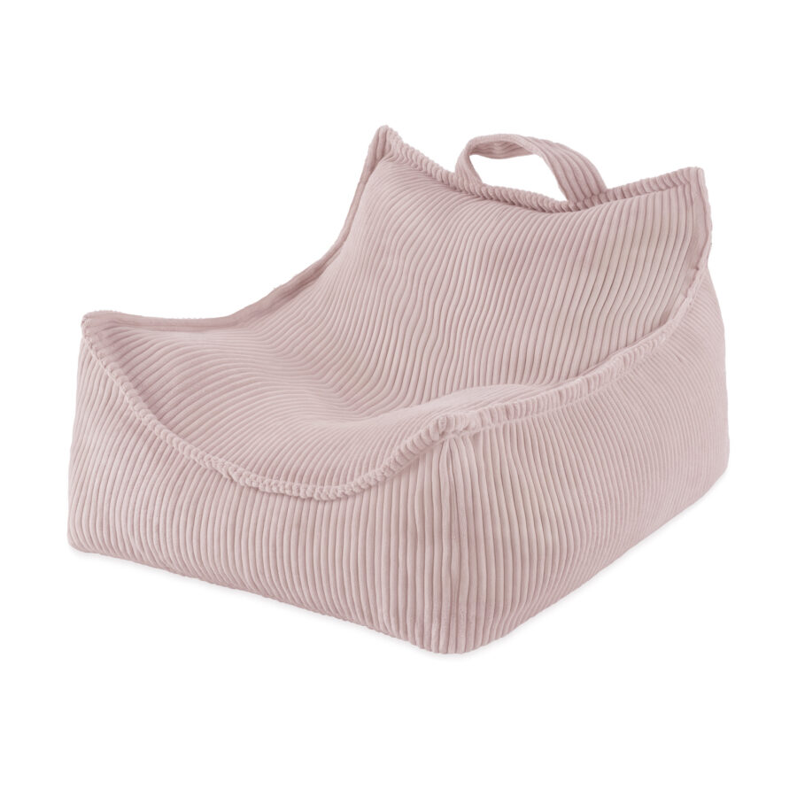 Sillón infantil cuadrado de pana Puffy, 77x67x50, rosa